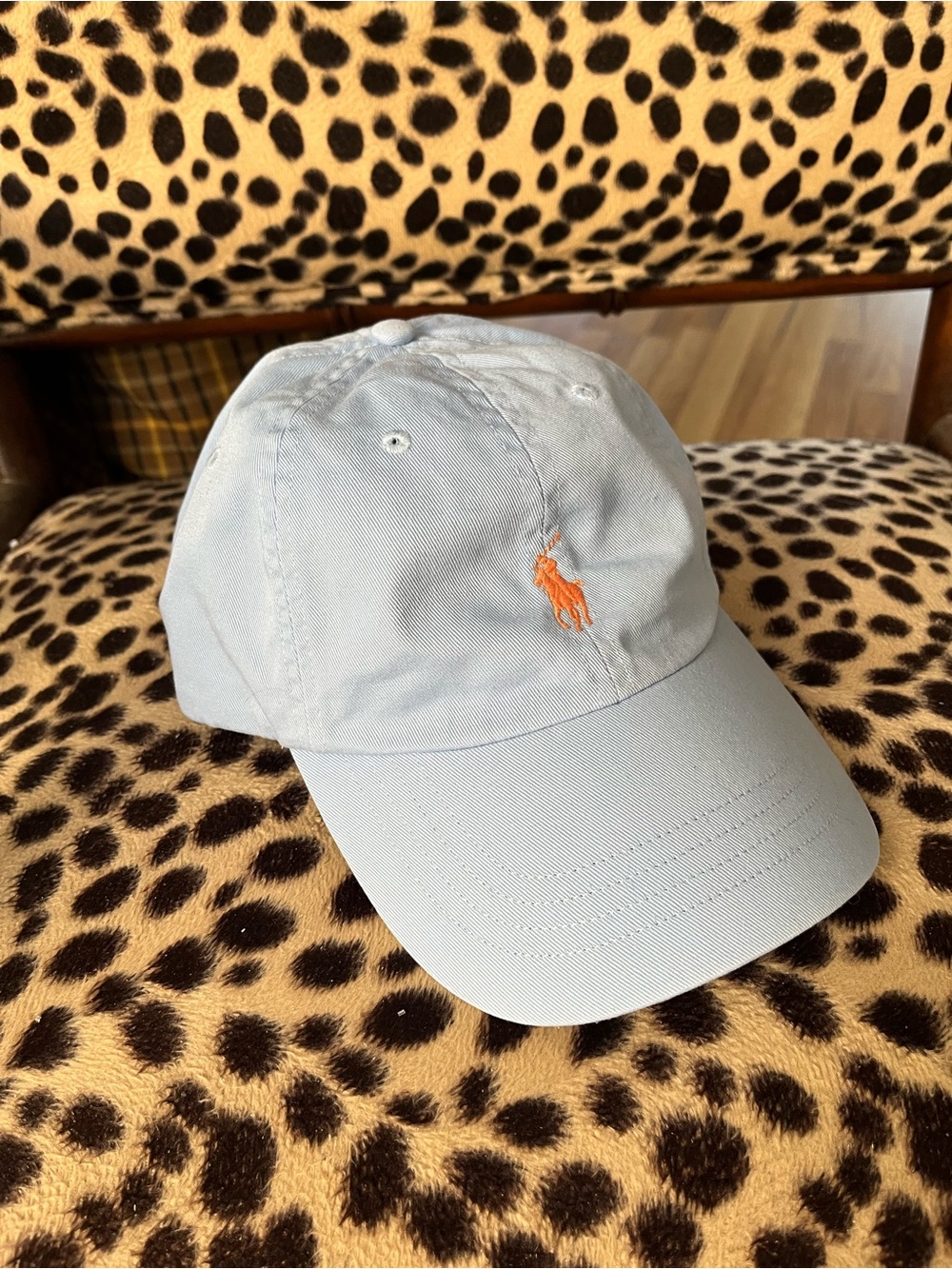 Polo Ralph Lauren Hat StrapBack One Size Baby Blue Baseball Cap Mens Orange Pony